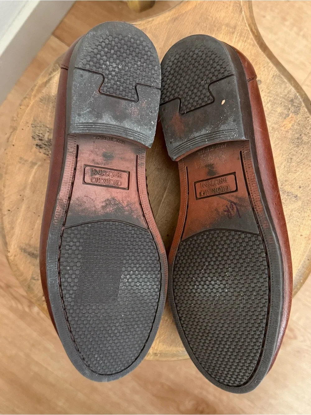 Vintage 80s 90s Woven Brown Leather Tassel Loafers Giorgio Brutini ~ Size 8